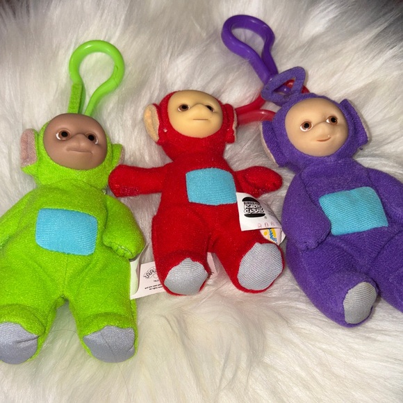 teletubby Other - Teletubbies Plush Clip-On Set - Red, Green, Purple